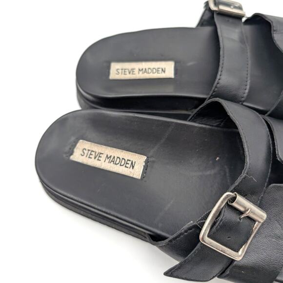 Steve Madden Mayhem Slide Sandal Open Toe Women's Black Size US8 EU39 - Picture 7 of 11